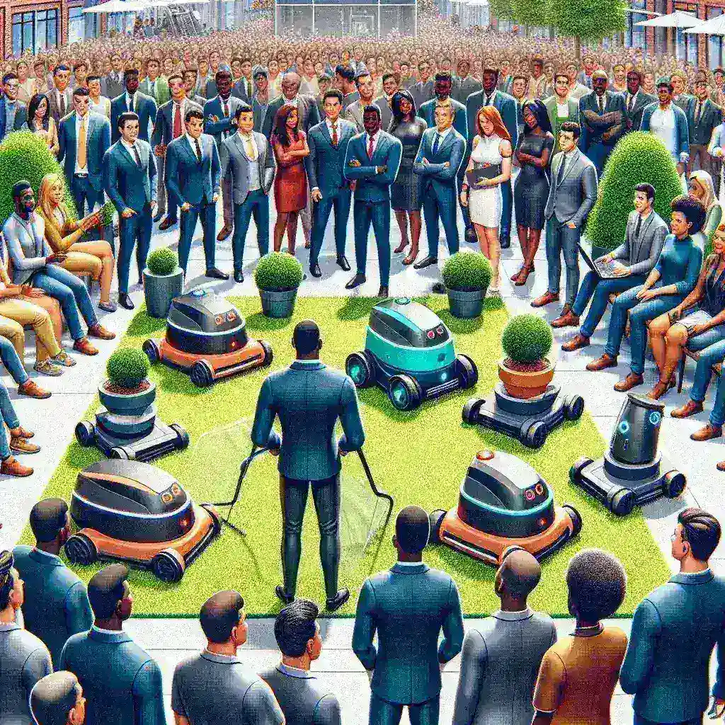 "Boston robotics startup showcases cutting-edge autonomous lawn care robots, designed for efficient and eco-friendly grass maintenance in U.S. residential and commercial landscapes."